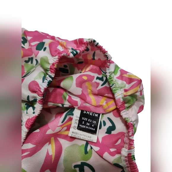 SHEIN Floral One Shoulder Top, Size S - Picture 2 of 2